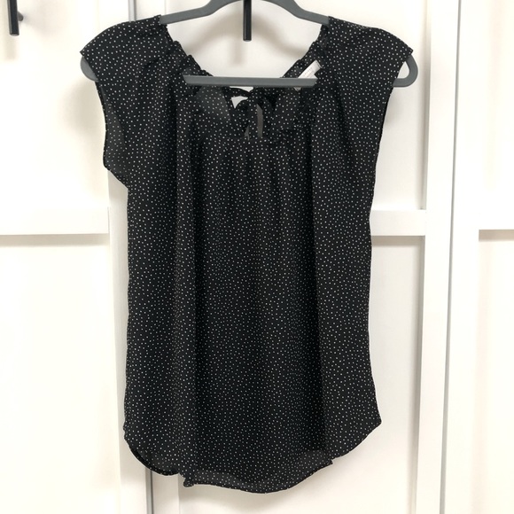 Black and White Polka Dot Blouse with Bow Detail - Picture 1 of 4